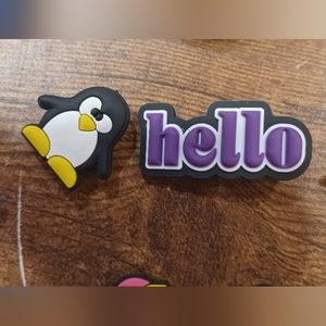 Croc penguin/ Hello jibitz shoe charms bundle